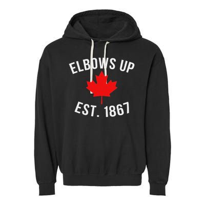 Pro Canada Elbows Up Established 1867 Garment-Dyed Fleece Hoodie