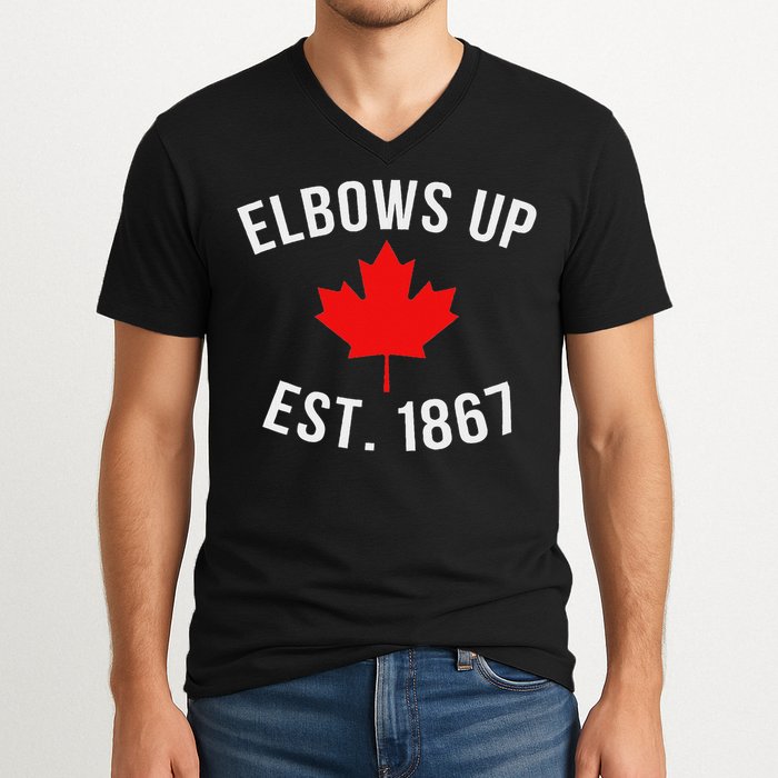 Pro Canada Elbows Up Established 1867 V-Neck T-Shirt