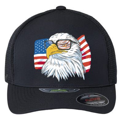 Patriot Cool Eagle USA Flag Flexfit Unipanel Trucker Cap