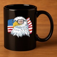 Patriot Cool Eagle USA Flag 11oz C Handle Ceramic Mug