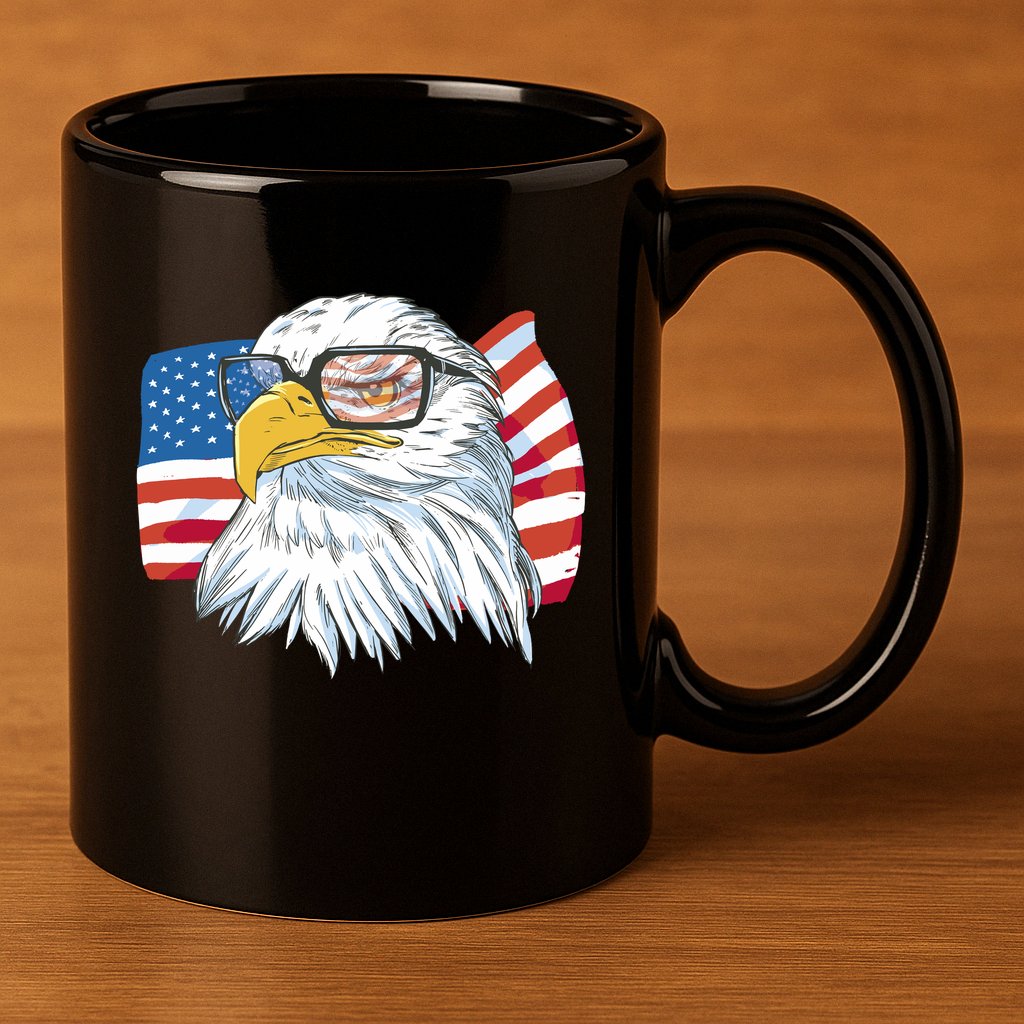 Patriot Cool Eagle USA Flag 11oz C Handle Ceramic Mug