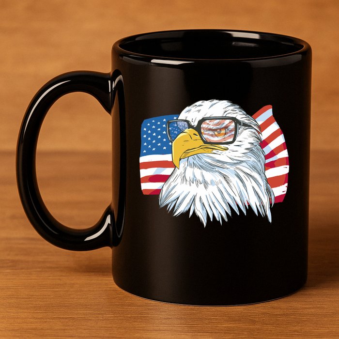 Patriot Cool Eagle USA Flag 11oz C Handle Ceramic Mug