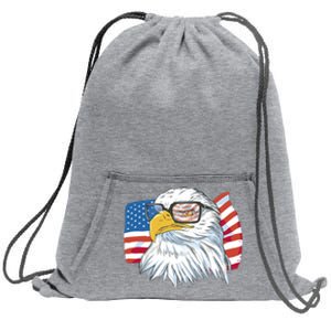 Patriot Cool Eagle USA Flag Sweatshirt Cinch Pack Bag