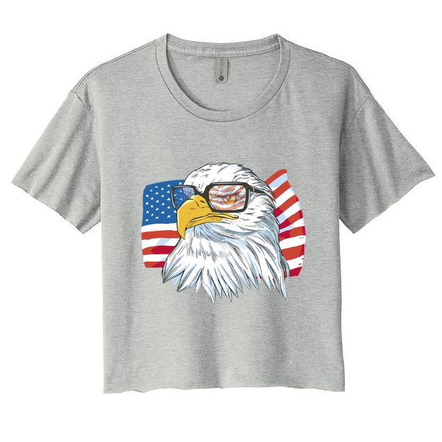 Patriot Cool Eagle USA Flag Crop Top