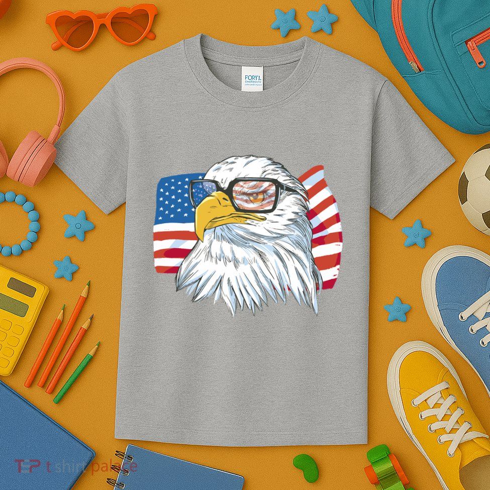 Patriot Cool Eagle USA Flag Kids T-Shirt