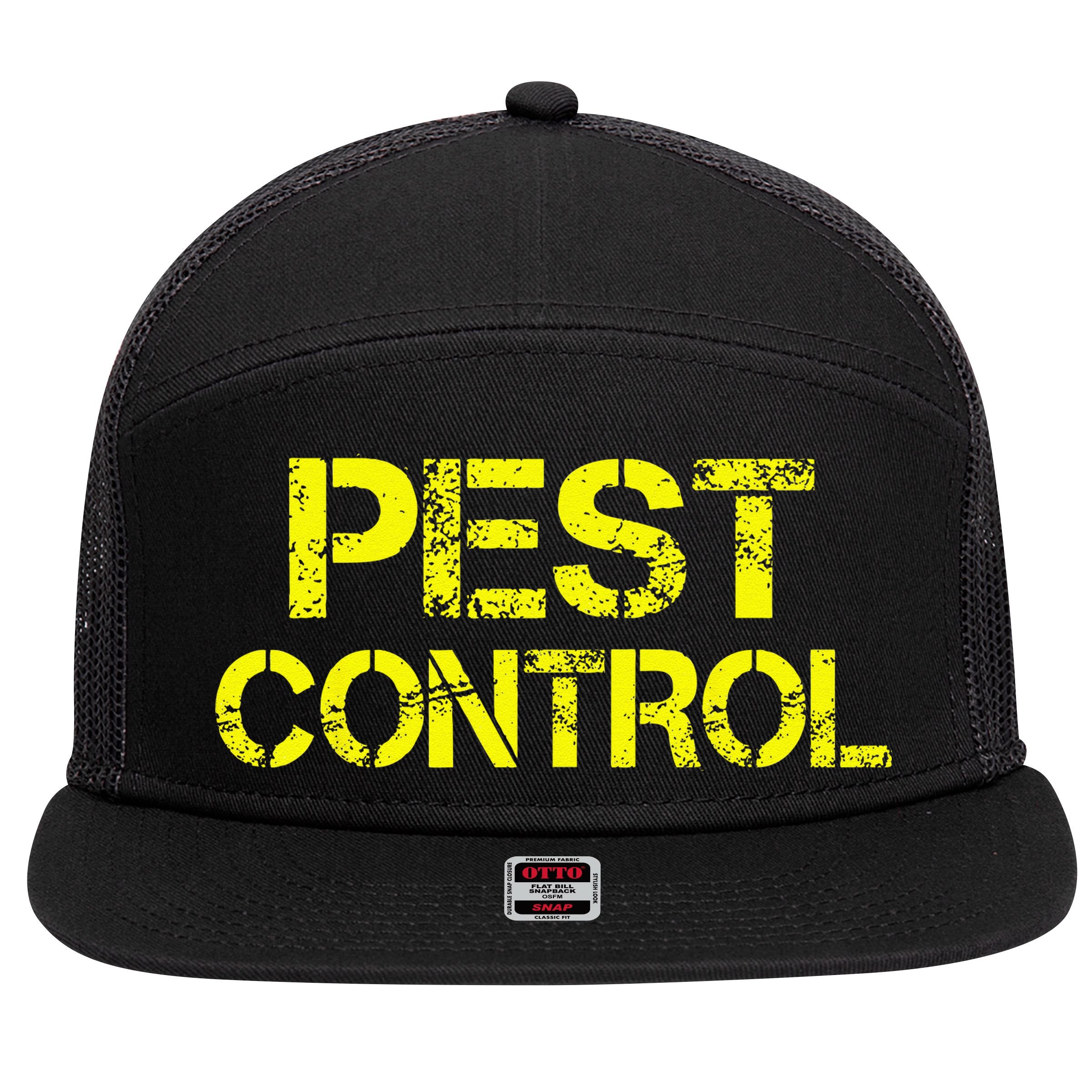 Pest Control Exterminator Halloween Costume 7 Panel Mesh Trucker Snapback Hat