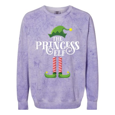 Princess Cute Elf Matching Family Group Christmas Party Colorblast Crewneck Sweatshirt