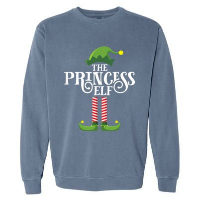 Princess Cute Elf Matching Family Group Christmas Party Garment-Dyed Sweatshirt