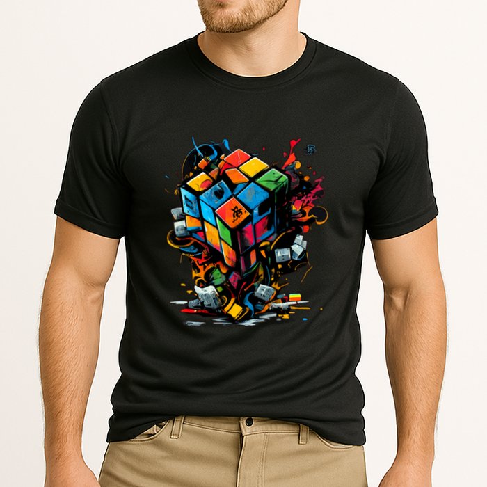 Puzzle Cube Exploding Speed Cubing 80S Vintage Math Gift Cooling Performance Crew T-Shirt