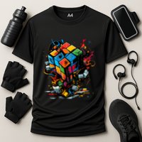 Puzzle Cube Exploding Speed Cubing 80S Vintage Math Gift Cooling Performance Crew T-Shirt