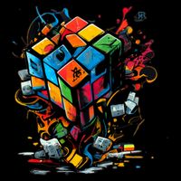 Puzzle Cube Exploding Speed Cubing 80S Vintage Math Gift Cooling Performance Crew T-Shirt