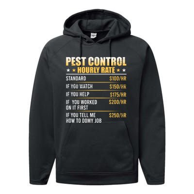 Pest Control Exterminator Pest Controller Hourly Rate Performance Fleece Hoodie