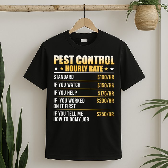Pest Control Exterminator Pest Controller Hourly Rate T-Shirt