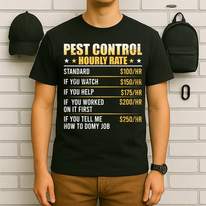 Pest Control Exterminator Pest Controller Hourly Rate T-Shirt