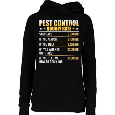 Pest Control Exterminator Pest Controller Hourly Rate Womens Funnel Neck Pullover Hood