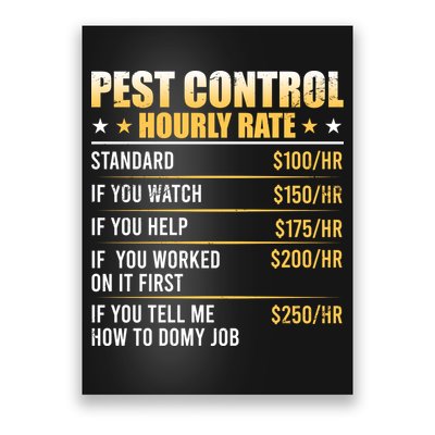 Pest Control Exterminator Pest Controller Hourly Rate Poster