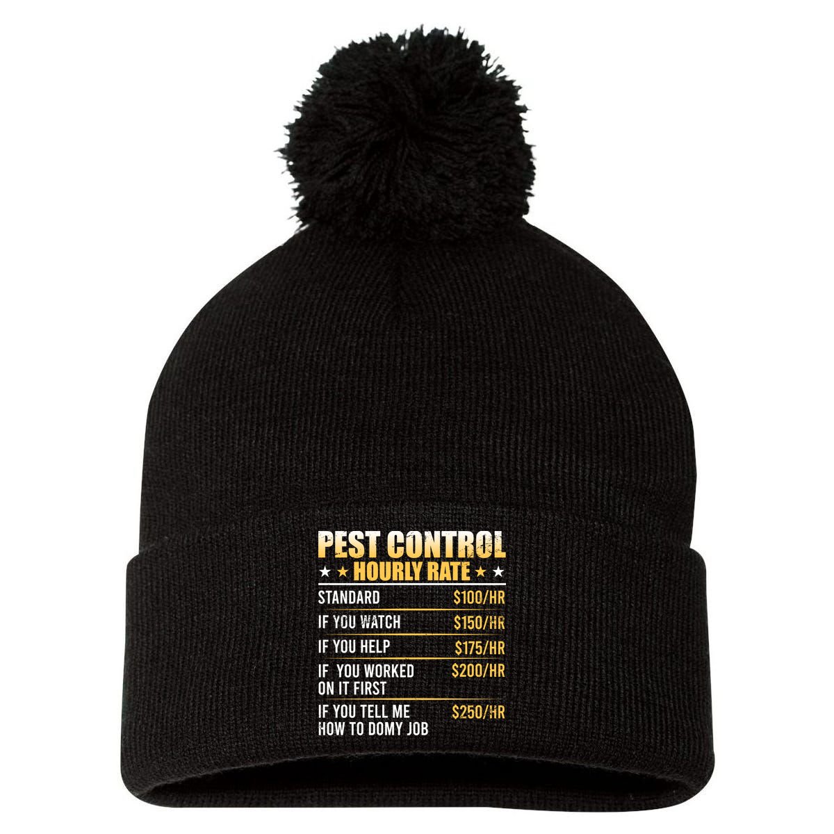 Pest Control Exterminator Pest Controller Hourly Rate Pom Pom 12in Knit Beanie