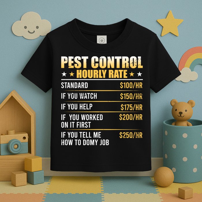 Pest Control Exterminator Pest Controller Hourly Rate Toddler T-Shirt