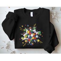 Puzzle Cube Exploding Speed Cubing 80S Vintage Math Sweatshirt