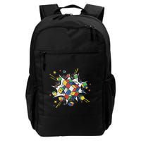 Puzzle Cube Exploding Speed Cubing 80S Vintage Math Daily Commute Backpack