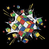 Puzzle Cube Exploding Speed Cubing 80S Vintage Math Daily Commute Backpack