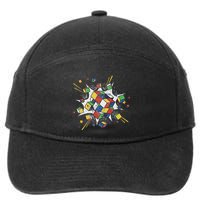 Puzzle Cube Exploding Speed Cubing 80S Vintage Math 7-Panel Snapback Hat