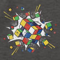 Puzzle Cube Exploding Speed Cubing 80S Vintage Math Vector Backpack