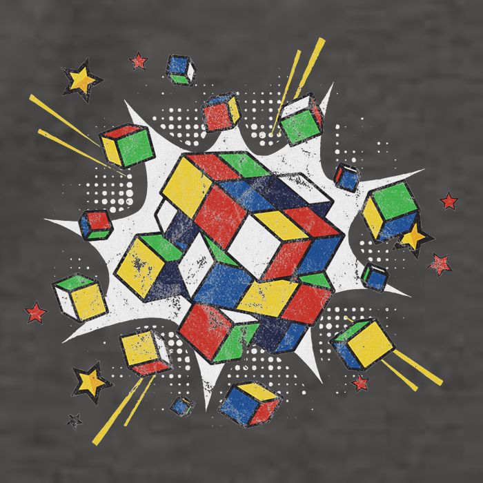 Puzzle Cube Exploding Speed Cubing 80S Vintage Math Vector Backpack