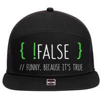 Programmer Computer Engineer Funny False Programming Coding 7 Panel Mesh Trucker Snapback Hat