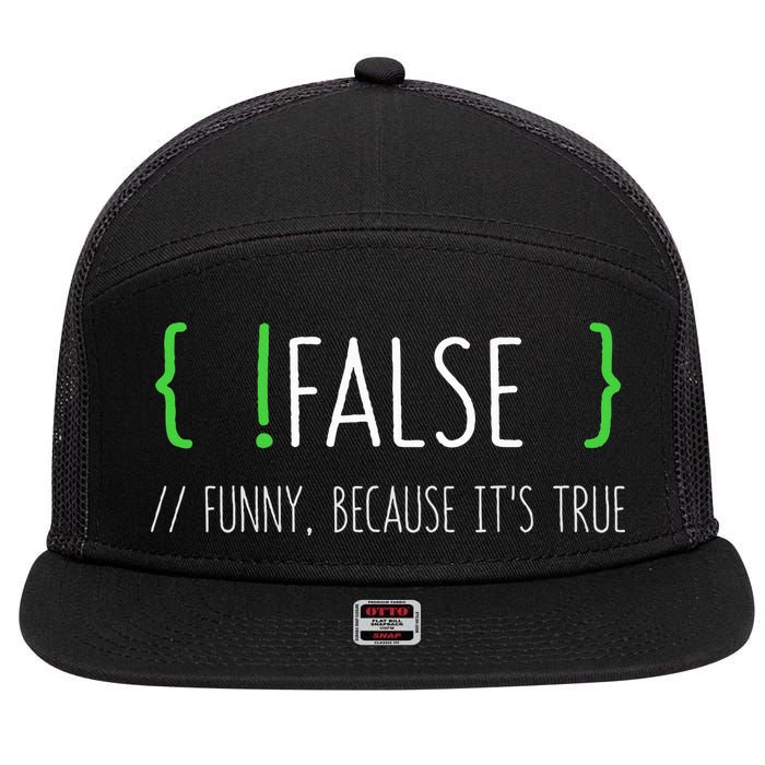 Programmer Computer Engineer Funny False Programming Coding 7 Panel Mesh Trucker Snapback Hat