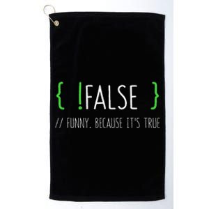 Programmer Computer Engineer Funny False Programming Coding Platinum Collection Golf Towel