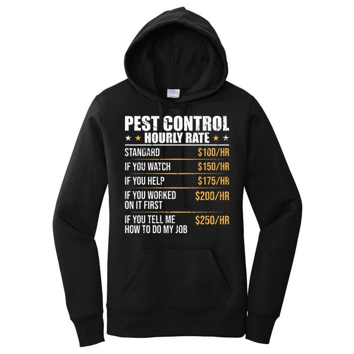 Pest Control Exterminator Pest Controller Hourly Rate Women's Pullover Hoodie