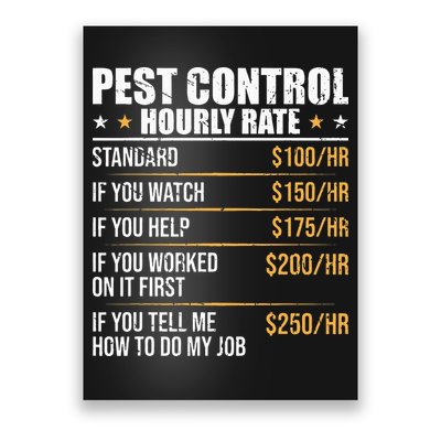 Pest Control Exterminator Pest Controller Hourly Rate Poster