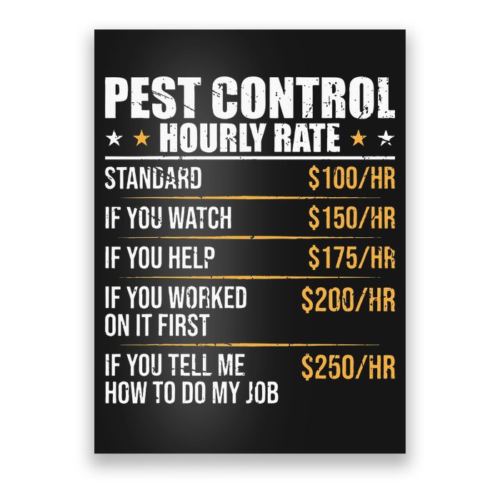 Pest Control Exterminator Pest Controller Hourly Rate Poster