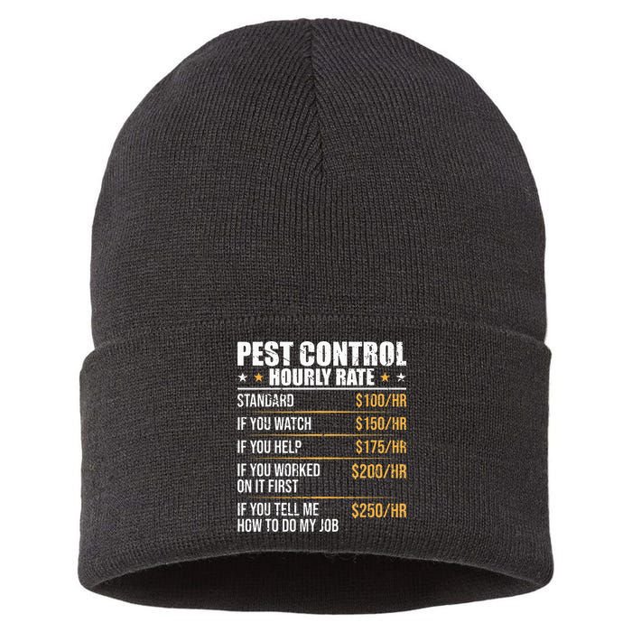 Pest Control Exterminator Pest Controller Hourly Rate Sustainable Knit Beanie