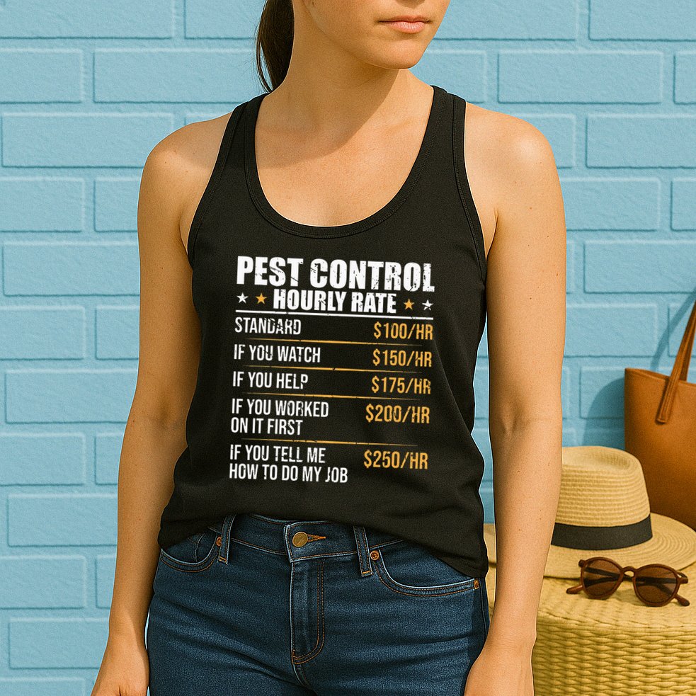 Pest Control Exterminator Pest Controller Hourly Rate Womens Tank Top