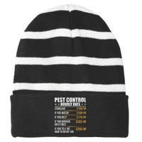 Pest Control Exterminator Pest Controller Hourly Rate Striped Beanie with Solid Band