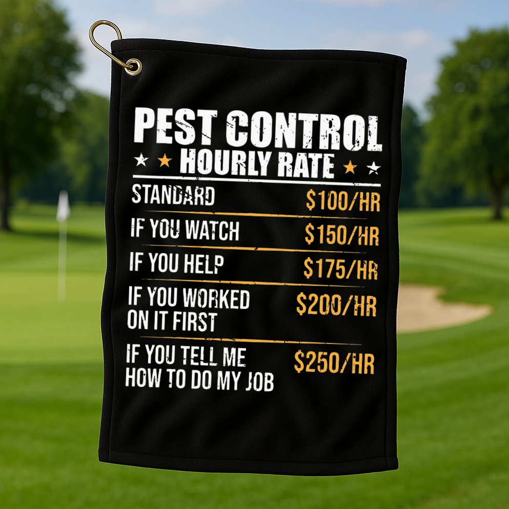 Pest Control Exterminator Pest Controller Hourly Rate Golf Towel
