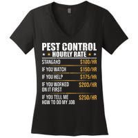 Pest Control Exterminator Pest Controller Hourly Rate Women's V-Neck T-Shirt