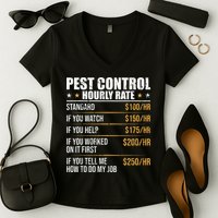 Pest Control Exterminator Pest Controller Hourly Rate Women's V-Neck T-Shirt