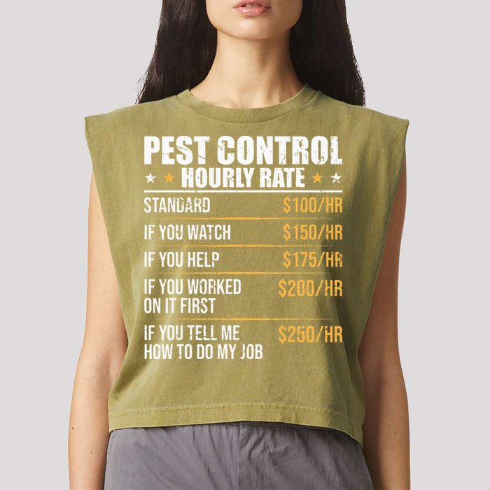 Pest Control Exterminator Pest Controller Hourly Rate Garment-Dyed Women's Muscle Tee