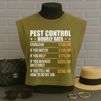 Pest Control Exterminator Pest Controller Hourly Rate Garment-Dyed Women's Muscle Tee