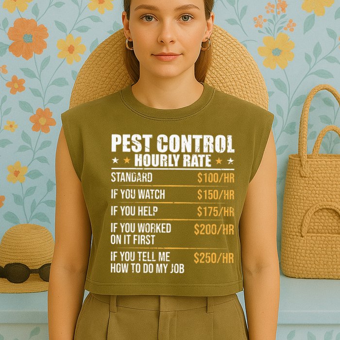 Pest Control Exterminator Pest Controller Hourly Rate Garment-Dyed Women's Muscle Tee