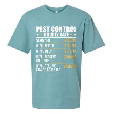 Pest Control Exterminator Pest Controller Hourly Rate Sueded Cloud Jersey T-Shirt