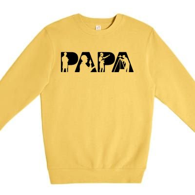 Papa Civil Engineer Dad Funny Dad Papa Cute Gift Premium Crewneck Sweatshirt