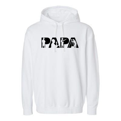 Papa Civil Engineer Dad Funny Dad Papa Cute Gift Garment-Dyed Fleece Hoodie