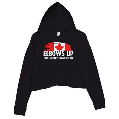 Proud Canadian Elbows Up True North Strong and Free Patriot Crop Fleece Hoodie