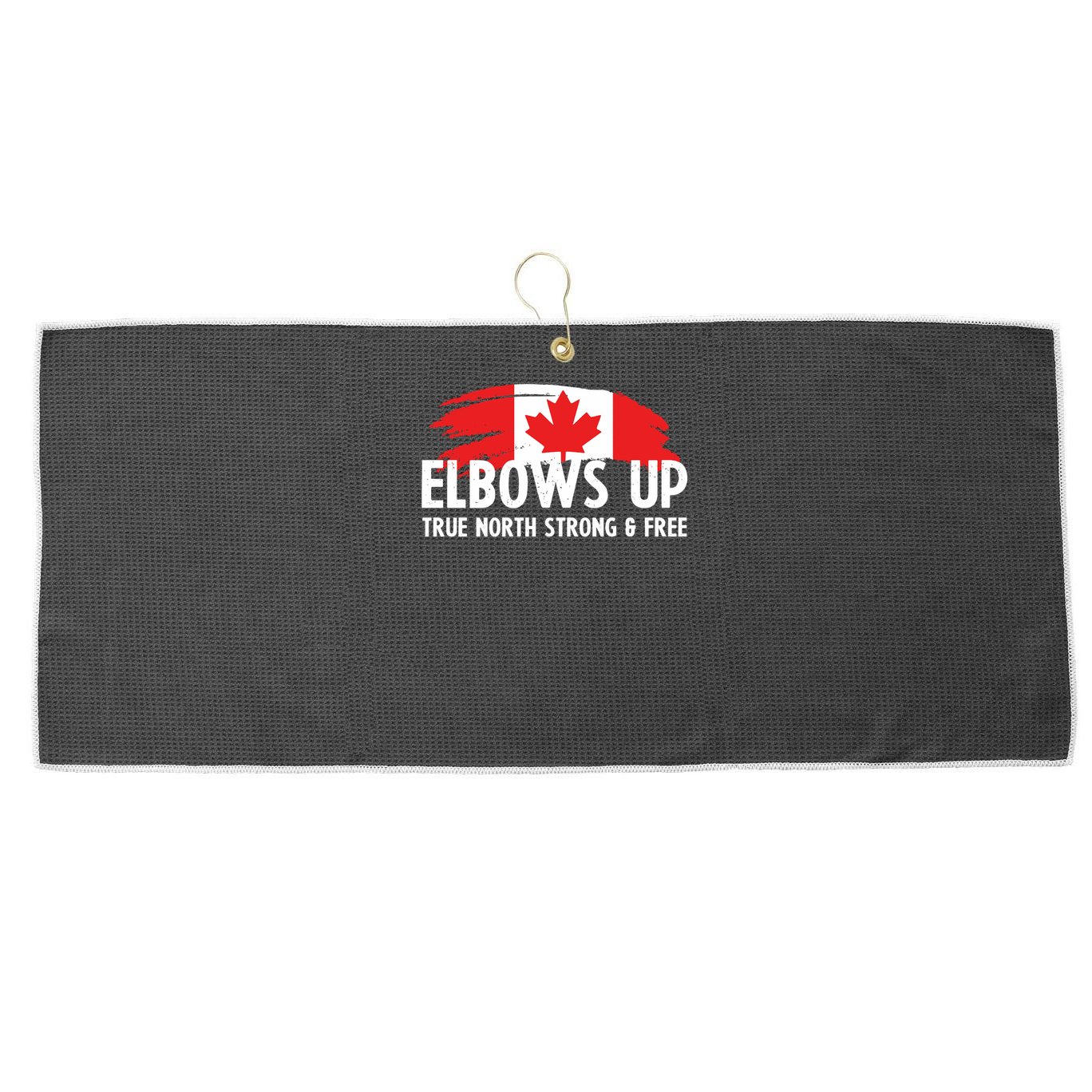 Proud Canadian Elbows Up True North Strong and Free Patriot Large Microfiber Waffle Golf Towel
