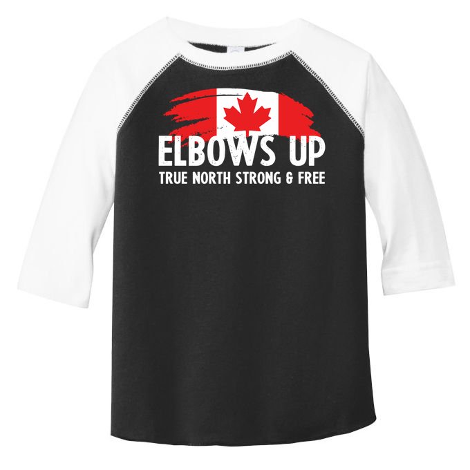 Proud Canadian Elbows Up True North Strong and Free Patriot Toddler Fine Jersey T-Shirt