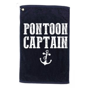 Pontoon Captain Funny Pontoon Shirt For Men And Women Platinum Collection Golf Towel